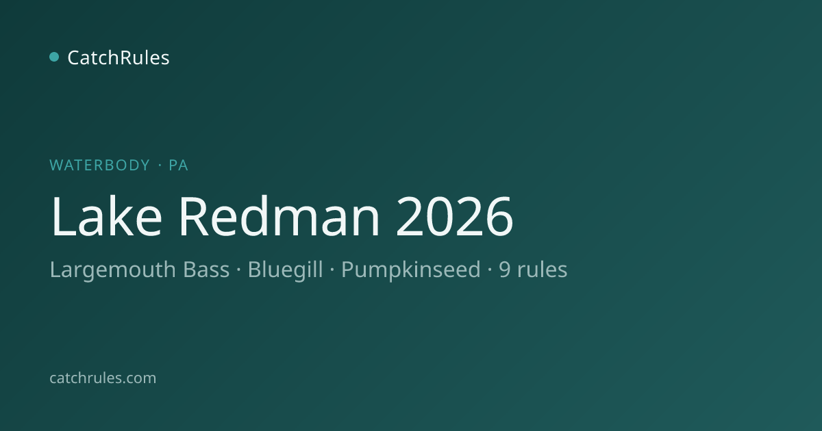 Lake Redman Largemouth Bass Season & Limits 2026 | CatchRules